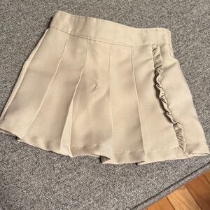 Khaki Pleated Uniform Skirt